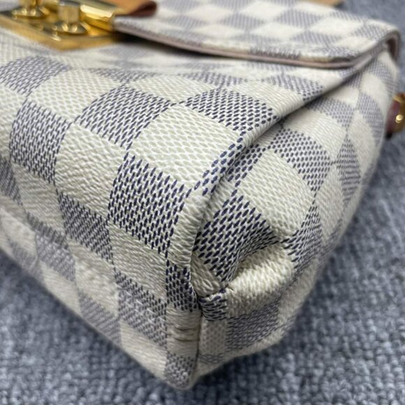 100% Authentic Louis Vuitton Croisette White Damier Azur Canvas Satchel Bag - Picture 8 of 16